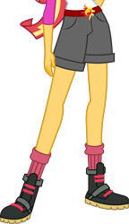 Size: 1105x1923 | Tagged: safe, artist:imperfectxiii, artist:teentitansfan201, character:sunset shimmer, equestria girls:legend of everfree, g4, my little pony: equestria girls, my little pony:equestria girls, boots, camp everfree outfits, clothing, legs, pictures of legs, shorts, simple background, sun, transparent background, vector