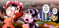 Size: 3000x1440 | Tagged: safe, artist:dormin-dim, character:pinkie pie, character:starlight glimmer, oc, episode:every little thing she does, g4, my little pony: friendship is magic, fiducia compellia, horrified, horror, mind control, that was fast, widescreen