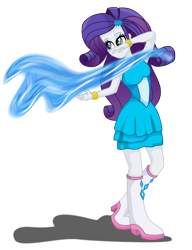 Size: 3531x4595 | Tagged: safe, artist:deannaphantom13, character:rarity, my little pony:equestria girls, absurd resolution, avatar the last airbender, boots, bracelet, clothing, crossover, dress, fall formal outfits, female, flash puppet, high heel boots, jewelry, jewels, nickelodeon, solo, water, waterbending