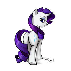 Size: 2100x2100 | Tagged: safe, artist:lemondevil, character:rarity, species:pony, species:unicorn, bedroom eyes, butt, female, looking at you, looking back, plot, rearity, solo, texture