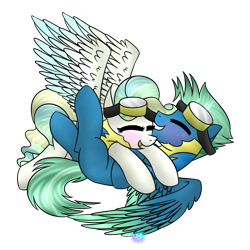 Size: 1024x1024 | Tagged: safe, artist:northlights8, character:sky stinger, character:vapor trail, ship:vaporsky, episode:top bolt, g4, my little pony: friendship is magic, colored wings, colored wingtips, cute, male, missing cutie mark, shipping, straight, vaporbetes