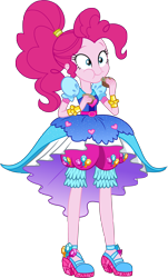 Size: 2970x4910 | Tagged: safe, artist:imperfectxiii, character:pinkie pie, equestria girls:legend of everfree, g4, my little pony: equestria girls, my little pony:equestria girls, absurd resolution, clothing, crystal gala, cute, eating, female, food, muffin, simple background, solo, transparent background, vector