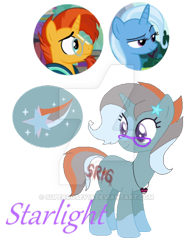 Size: 400x519 | Tagged: safe, artist:superrosey16, character:sunburst, character:trixie, oc, oc:starlight, parent:sunburst, parent:trixie, parents:trixburst, species:pony, species:unicorn, ship:trixburst, cutie mark, female, male, mare, obtrusive watermark, offspring, shipping, simple background, smiling, straight, transparent background, watermark