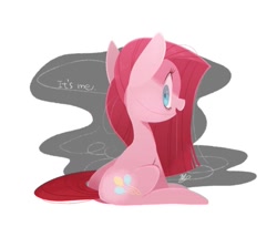 Size: 1099x900 | Tagged: safe, artist:sibashen, character:pinkamena diane pie, character:pinkie pie, female, sitting, solo