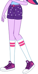 Size: 969x1857 | Tagged: safe, artist:imperfectxiii, artist:teentitansfan201, edit, character:twilight sparkle, character:twilight sparkle (scitwi), species:eqg human, equestria girls:legend of everfree, g4, my little pony: equestria girls, my little pony:equestria girls, clothing, converse, cropped, cute, female, leg focus, legs, pictures of legs, raised leg, shoes, shorts, simple background, socks, solo, transparent background, vector, vector edit