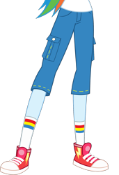 Size: 1223x1791 | Tagged: safe, artist:imperfectxiii, artist:teentitansfan201, edit, character:rainbow dash, equestria girls:legend of everfree, g4, my little pony: equestria girls, my little pony:equestria girls, clothing, converse, cropped, female, leg focus, shoes, short pants, simple background, socks, solo, transparent background, vector, vector edit