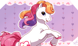 Size: 540x324 | Tagged: safe, artist:conphettey, character:light heart, g2, cute, female, horses doing horse things, light heart, lightheartbetes, rearing, solo