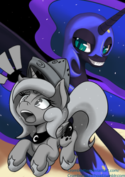 Size: 2070x2940 | Tagged: safe, artist:crombiettw, character:nightmare moon, character:princess luna, species:pony, duality, woona