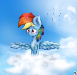 Size: 1806x1759 | Tagged: safe, artist:generallegion, artist:zefirka, character:rainbow dash, cloud, cloudy, collaboration, female, sky, solo