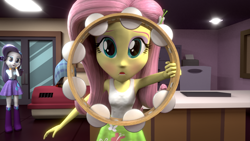 Size: 1920x1080 | Tagged: safe, artist:efk-san, character:fluttershy, character:rarity, episode:hamstocalypse now, g4, my little pony: equestria girls, my little pony:equestria girls, 3d, boots, bracelet, cage, clothing, door, duo, eyes on the prize, high heel boots, jewelry, looking at you, musical instrument, open mouth, skirt, sleeveless, source filmmaker, tambourine, tank top