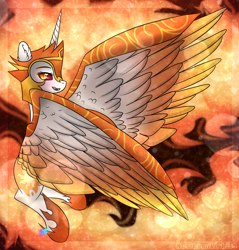 Size: 1024x1071 | Tagged: safe, artist:northlights8, character:daybreaker, character:princess celestia, species:pony, episode:a royal problem, g4, my little pony: friendship is magic, female, fire, flying, licking, licking lips, signature, solo, tongue out