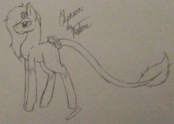 Size: 1024x733 | Tagged: safe, artist:anxiouslilnerd, oc, oc only, oc:chanson de nature, species:pony, closed species, leonine tail, rosey ponies, solo, traditional art