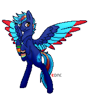 Size: 200x200 | Tagged: safe, artist:anxiouslilnerd, oc, oc only, oc:bluest flames, species:pegasus, species:pony, bracelet, hind legs, jewelry, necklace, pixel art, rearing, simple background, solo, transparent background