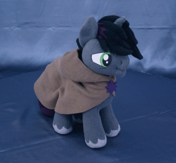 Size: 700x650 | Tagged: safe, artist:adamar44, character:shadow lock, species:pony, spoiler:comic, animated, gif, irl, perfect loop, photo, plushie, rotating, solo, stop motion