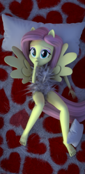 Size: 1440x2960 | Tagged: safe, artist:creatorofpony, artist:efk-san, character:fluttershy, my little pony:equestria girls, 3d, barefoot, bed, bedroom, blender, cellphone, clothing, feet, female, phone, pillow, ponied up, smartphone, solo, wallpaper