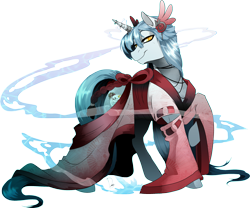Size: 2827x2356 | Tagged: safe, artist:dormin-dim, oc, oc only, species:pony, species:unicorn, clothing, elegant, female, mare, raised hoof, simple background, smiling, solo, transparent background