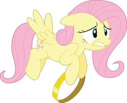 Size: 9604x7849 | Tagged: safe, artist:hawk9mm, artist:photomix3r, edit, character:fluttershy, species:pegasus, species:pony, episode:daring don't, g4, my little pony: friendship is magic, absurd resolution, female, hoof hold, mare, ring, rings of scorchero, simple background, solo, transparent background, vector, vector edit, vector trace