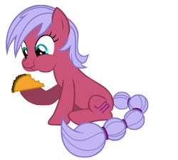 Size: 6415x5753 | Tagged: safe, artist:aborrozakale, species:earth pony, species:pony, absurd resolution, eating, female, food, mare, ponyscopes, scorpio, simple background, sitting, solo, taco, transparent background, vector, zodiac