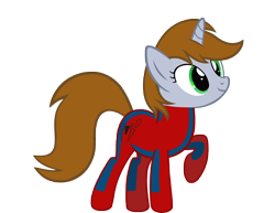 Size: 7732x5963 | Tagged: safe, artist:aborrozakale, oc, oc only, oc:littlepip, species:pony, species:unicorn, fallout equestria, absurd resolution, crossover, female, mare, simple background, solo, spider-man, transparent background, vector