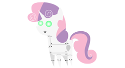 Size: 3761x2058 | Tagged: safe, artist:aborrozakale, character:sweetie belle, species:pony, species:unicorn, sweetie bot, female, filly, foal, high res, hooves, horn, open mouth, pointy ponies, robot, robot pony, simple background, solo, transparent background, vector