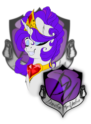 Size: 1280x1744 | Tagged: safe, artist:dimidiummorsumbra, character:rarity, species:pony, bust, eyes closed, eyeshadow, female, fire ruby, jewelry, makeup, portrait, simple background, smiling, solo, tiara, transparent background