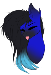 Size: 1627x2365 | Tagged: safe, artist:crazllana, oc, oc only, oc:melody, species:pegasus, species:pony, bust, eyes closed, female, mare, portrait, simple background, solo, tongue out, transparent background