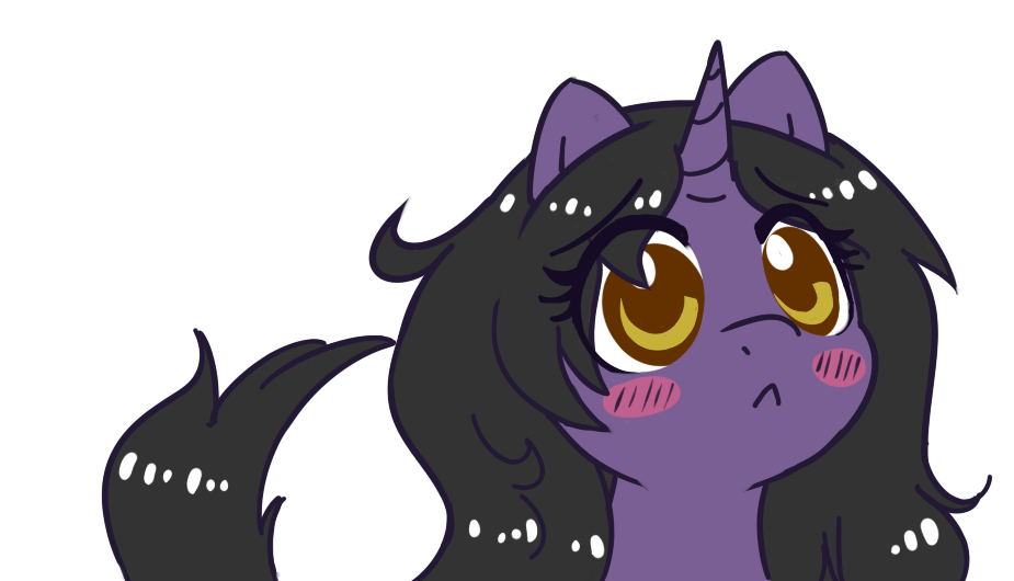 Size: 925x530 | Tagged: safe, artist:rivibaes, oc, oc only, oc:rivibaes, species:pony, species:unicorn, :<, animated, blush sticker, blushing, bouncing, cute, dawwww, eye clipping through hair, female, gif, looking at you, mare, ocbetes, puppy dog eyes, simple background, solo, tail wag, unicorn oc, white background