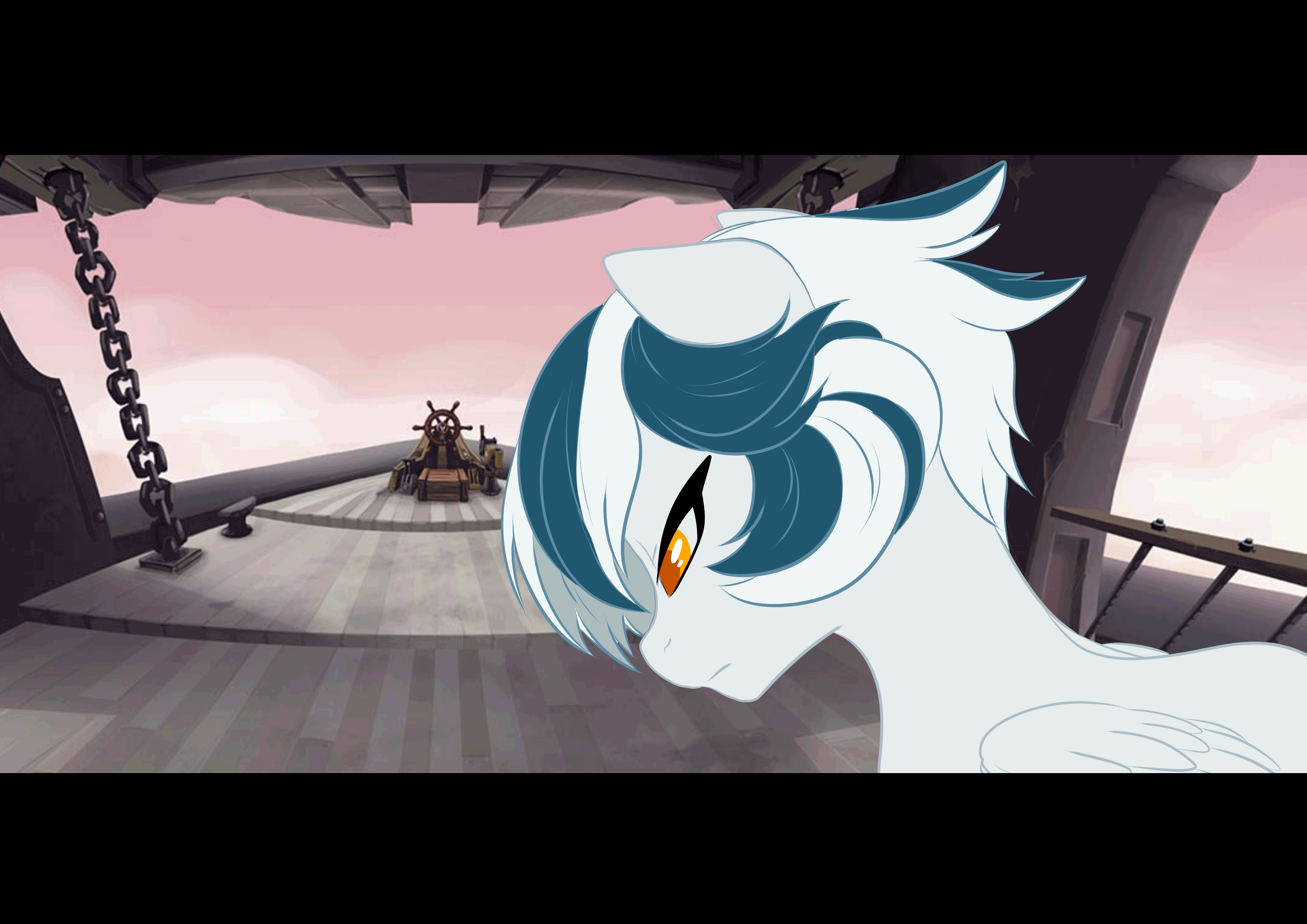 Size: 3507x2480 | Tagged: safe, artist:dormin-dim, oc, oc only, species:pony, my little pony: the movie (2017), airship, animated, battleship, female, frame by frame, gif, mare, solo