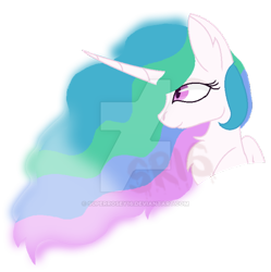 Size: 600x603 | Tagged: safe, artist:superrosey16, character:princess celestia, species:pony, bust, female, mare, portrait, simple background, solo, transparent background, watermark