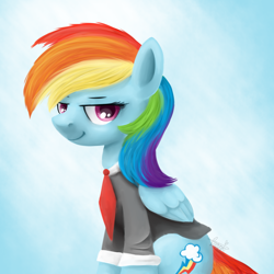 Size: 1000x1000 | Tagged: safe, artist:maplesunrise, character:rainbow dash, business, businessmare