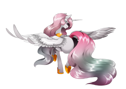 Size: 3507x2480 | Tagged: safe, artist:dormin-dim, character:princess celestia, species:alicorn, species:pony, female, mare, simple background, smiling, solo, spread wings, transparent background, wings