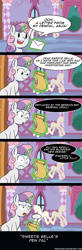 Size: 1280x3900 | Tagged: safe, artist:feralroku, character:sweetie belle, species:pony, :o, comic, envelope, female, frown, glowing horn, letter, magic, open mouth, reference, smiling, solo, telekinesis, the simpsons