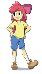 Size: 1620x2837 | Tagged: safe, artist:anonopony, character:apple bloom, species:human, adorabloom, cute, female, humanized, simple background, smiling, solo, white background