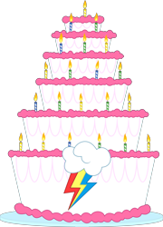 Size: 6000x8356 | Tagged: safe, artist:dasprid, episode:pinkie pride, g4, my little pony: friendship is magic, .svg available, absurd resolution, birthday cake, cake, candle, food, no pony, rainbow dash's cutie mark, resource, simple background, transparent background, vector