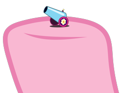 Size: 5253x4000 | Tagged: safe, artist:uxyd, character:pinkie pie, species:pony, episode:school daze, g4, my little pony: friendship is magic, absurd resolution, ambiguous gender, hooves, party cannon, simple background, solo, the world's smallest party cannon, transparent background, vector