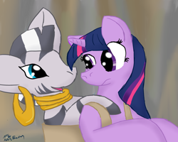 Size: 2500x2000 | Tagged: safe, artist:short circuit, character:twilight sparkle, character:zecora, species:zebra, episode:magic duel, g4, my little pony: friendship is magic, carrying, crossover, frown, open mouth, smiling, star wars, yoda