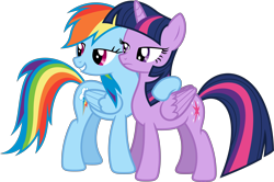 Size: 8000x5318 | Tagged: safe, artist:xpesifeindx, character:rainbow dash, character:twilight sparkle, character:twilight sparkle (alicorn), species:alicorn, species:pony, episode:daring don't, g4, my little pony: friendship is magic, .svg available, absurd resolution, duo, female, mare, simple background, transparent background, vector