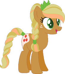 Size: 333x381 | Tagged: safe, artist:westrail642fan, character:applejack, species:pony, alternate timeline, alternate universe, braid, female, rise and fall, simple background, solo, transparent background