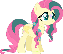 Size: 422x361 | Tagged: safe, artist:westrail642fan, character:fluttershy, species:pony, alternate timeline, alternate universe, female, flower, flower in hair, rise and fall, simple background, solo, transparent background
