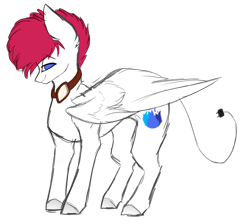 Size: 3097x2777 | Tagged: safe, artist:crazllana, oc, oc:charger, species:pegasus, species:pony, augmented tail, high res, male, simple background, solo, stallion, transparent background