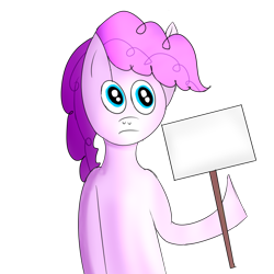 Size: 1000x1000 | Tagged: safe, artist:twilight-schwifty-edits, artist:wonderschwifty, character:pinkie pie, species:earth pony, species:pony, bipedal, female, frown, hoof hold, mare, meme, pinkies sign meme, raised arm, raised hoof, sign, simple background, solo, standing, template, transparent background