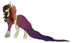Size: 4267x2557 | Tagged: safe, artist:crazllana, oc, oc:riana, species:earth pony, species:pony, clothing, dress, female, flower, flower in hair, mare, simple background, solo, transparent background