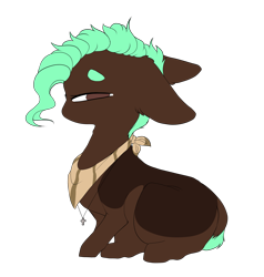 Size: 3849x4049 | Tagged: safe, artist:crazllana, oc, oc:bread, species:earth pony, species:pony, chibi, female, floppy ears, mare, simple background, sitting, solo, transparent background