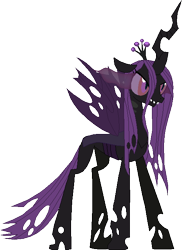Size: 480x660 | Tagged: safe, artist:westrail642fan, character:queen chrysalis, species:changeling, alternate timeline, alternate universe, changeling queen, female, purple changeling, rise and fall, simple background, solo, transparent background