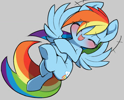 Size: 1264x1016 | Tagged: safe, artist:ccc, character:rainbow dash, species:pegasus, species:pony, cute, dashabetes, female, gray background, laughing, mare, simple background, solo