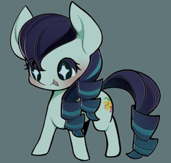 Size: 1243x1177 | Tagged: safe, artist:ccc, character:coloratura, species:earth pony, species:pony, blushing, chibi, cute, female, gray background, mare, rara, rarabetes, simple background, solo, starry eyes, wingding eyes