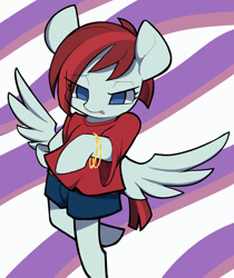 Size: 1507x1798 | Tagged: safe, artist:ccc, character:valley glamour, species:pegasus, species:pony, bracelet, clothing, female, jewelry, mare, shirt, shorts, solo