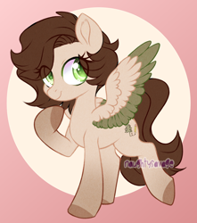 Size: 700x792 | Tagged: safe, artist:cabbage-arts, oc, oc:pacific pine, species:pegasus, species:pony, female, mare, smiling, solo
