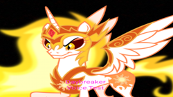 Size: 1280x720 | Tagged: safe, artist:jerryakira79, character:daybreaker, character:princess celestia, species:alicorn, species:pony, pink text