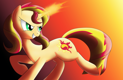 Size: 2416x1562 | Tagged: safe, artist:wolftendragon, character:sunset shimmer, species:pony, species:unicorn, female, magic, mare, solo